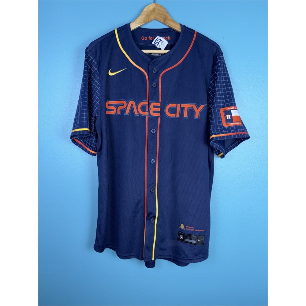 (NEW) Houston Astros Space City Connect Navy Stitched Size Large Baseball Jersey
